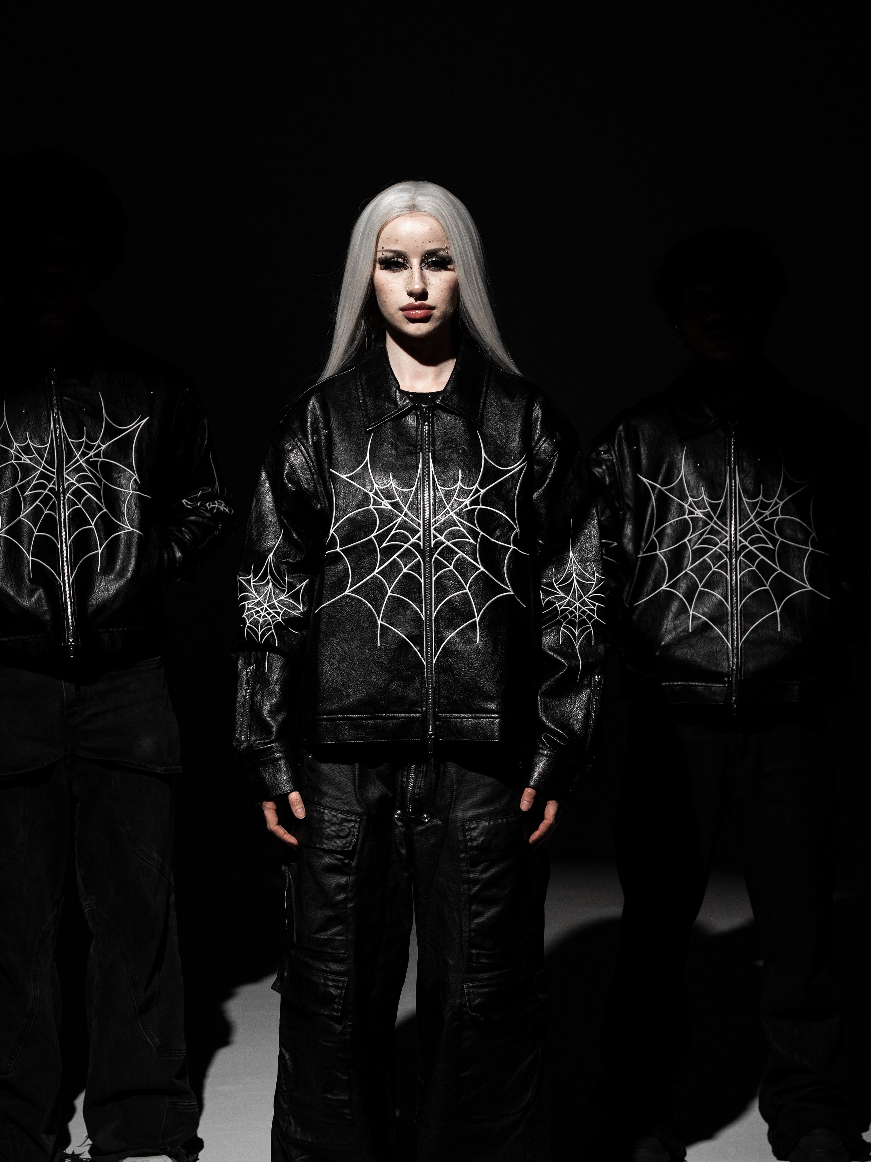 "VNMS WBBS" EMBROIDERED LEATHER JACKET