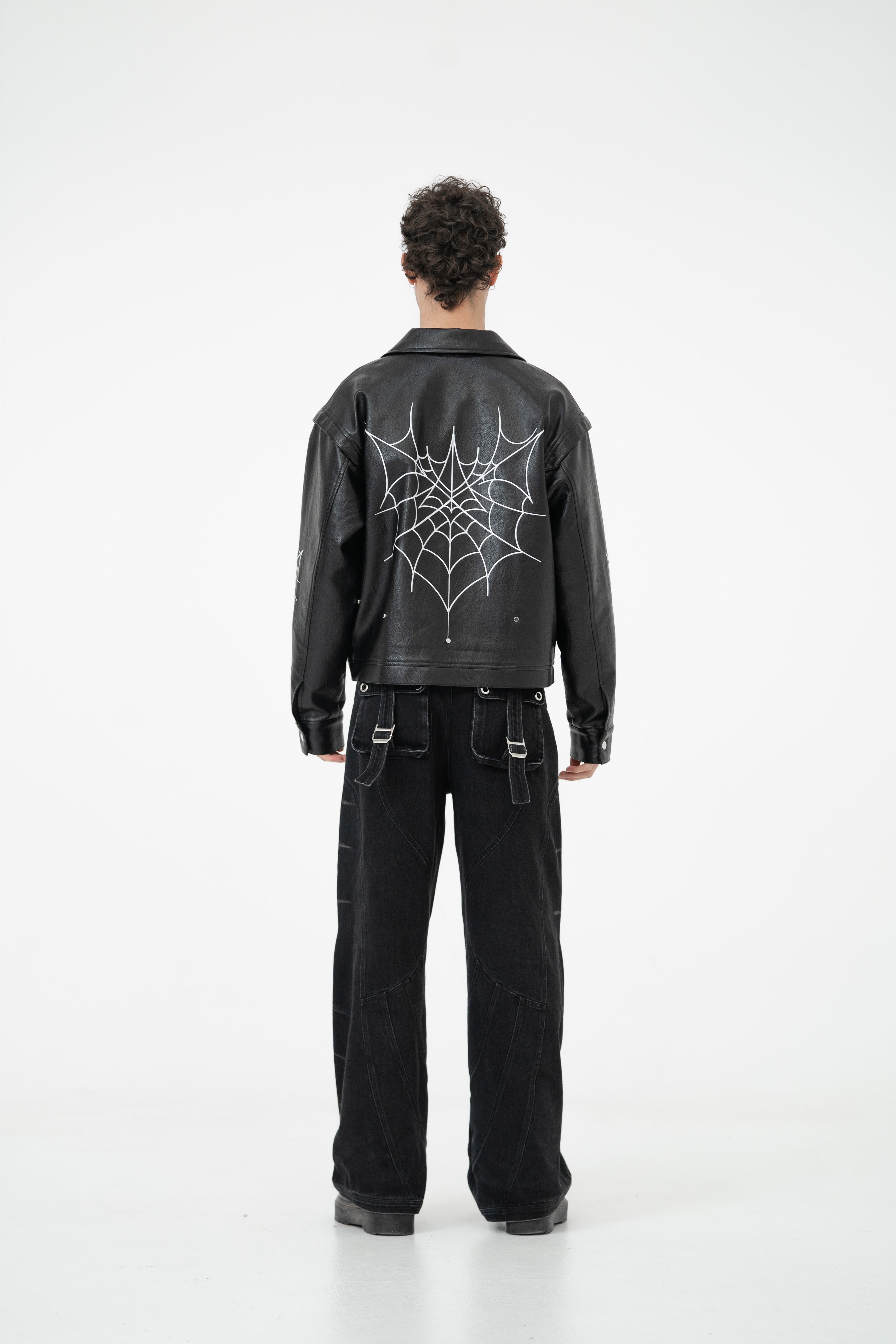 "VNMS WBBS" EMBROIDERED LEATHER JACKET