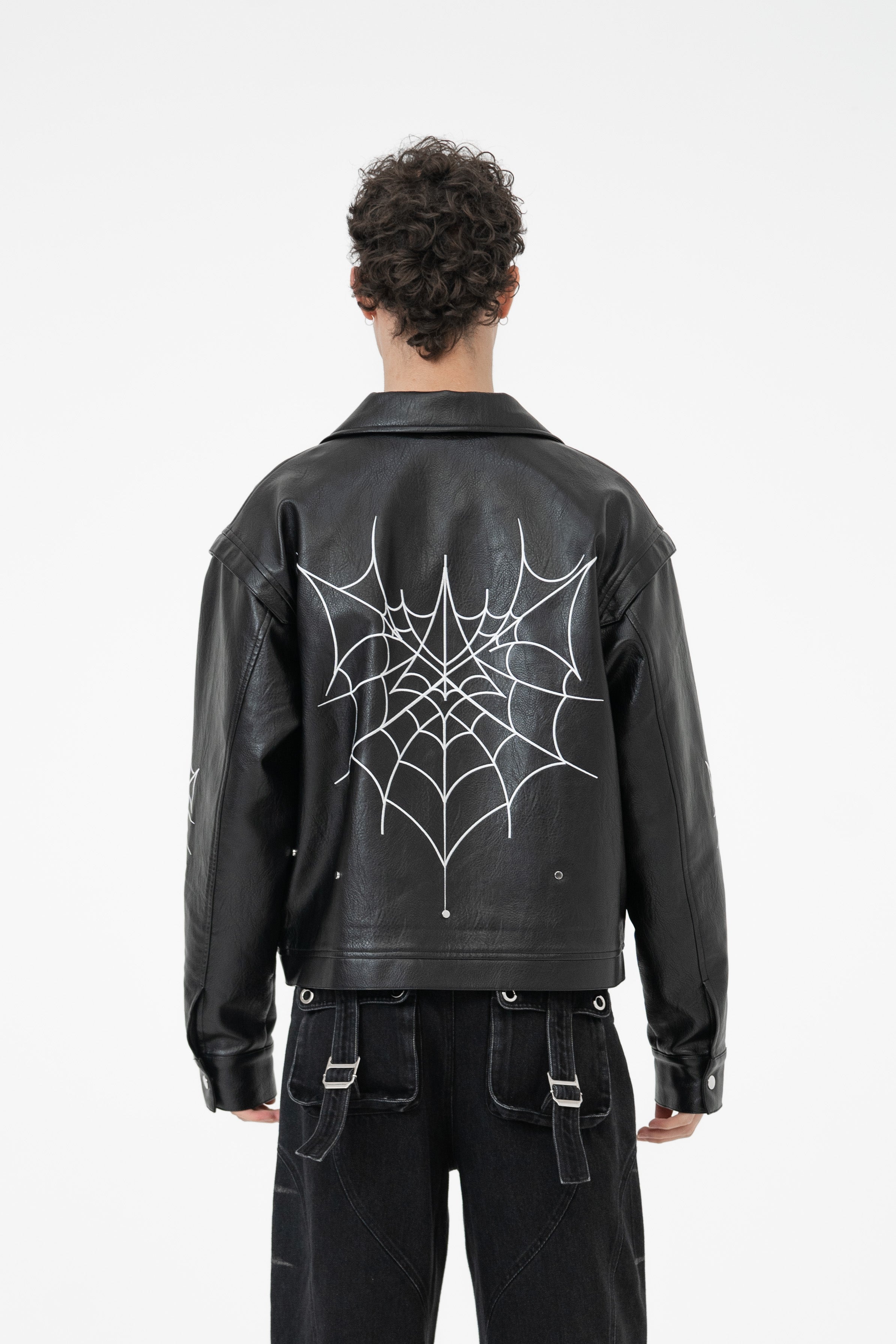 "VNMS WBBS" EMBROIDERED LEATHER JACKET